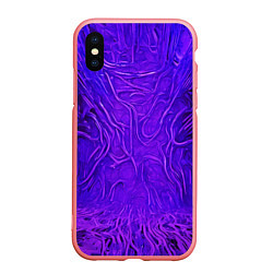 Чехол iPhone XS Max матовый Фиолетовый симбионт