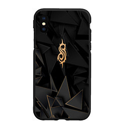 Чехол iPhone XS Max матовый Slipknot golden poly, цвет: 3D-черный