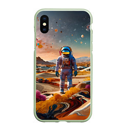 Чехол iPhone XS Max матовый Космонавт на красочной планете