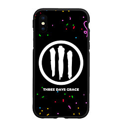 Чехол iPhone XS Max матовый Three Days Grace конфети, цвет: 3D-черный