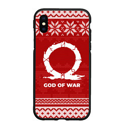 Чехол iPhone XS Max матовый Новогодний God of War, цвет: 3D-черный