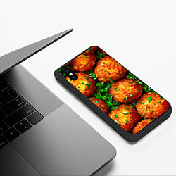 Чехол iPhone XS Max матовый Котлеты, цвет: 3D-черный — фото 2