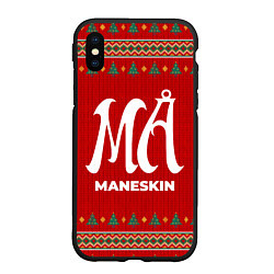 Чехол iPhone XS Max матовый Maneskin new year, цвет: 3D-черный