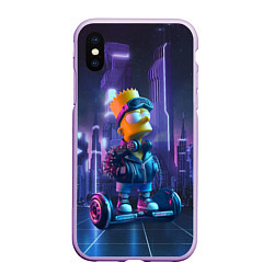 Чехол iPhone XS Max матовый Bart Simpson on a gyro scooter - ai art