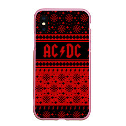 Чехол iPhone XS Max матовый ACDC christmas sweater