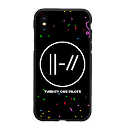 Чехол iPhone XS Max матовый Twenty One Pilots конфети, цвет: 3D-черный