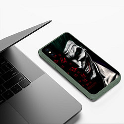 Чехол iPhone XS Max матовый Joker in the dark, цвет: 3D-темно-зеленый — фото 2