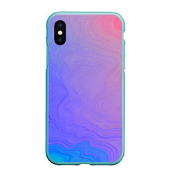 Чехол iPhone XS Max матовый Сине фиолетовый градиент