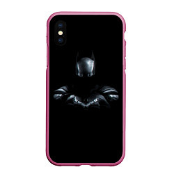 Чехол iPhone XS Max матовый Batman in the dark, цвет: 3D-малиновый