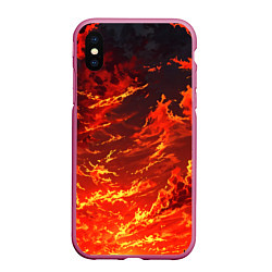 Чехол iPhone XS Max матовый Багровый огненный закат