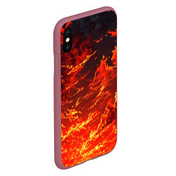 Чехол iPhone XS Max матовый Багровый огненный закат, цвет: 3D-малиновый — фото 2