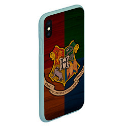 Чехол iPhone XS Max матовый Hogwarts emblem, цвет: 3D-мятный — фото 2