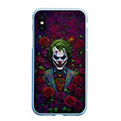 Чехол iPhone XS Max матовый Joker - roses, цвет: 3D-голубой