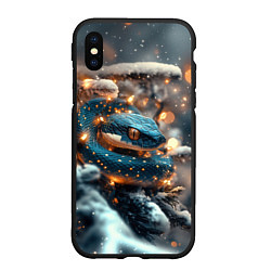 Чехол iPhone XS Max матовый Змейка новогодняя атмосфера