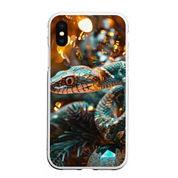 Чехол iPhone XS Max матовый Праздничный змей, цвет: 3D-белый