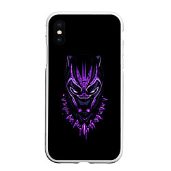 Чехол iPhone XS Max матовый Black Panther head