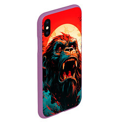 Чехол iPhone XS Max матовый King Kong roar, цвет: 3D-фиолетовый — фото 2