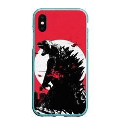 Чехол iPhone XS Max матовый Godzilla destroys the city