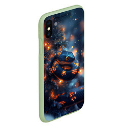 Чехол iPhone XS Max матовый Новогодняя змея внутри елки, цвет: 3D-салатовый — фото 2