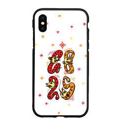 Чехол iPhone XS Max матовый 2025 змея из русского лубка