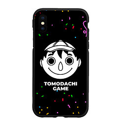 Чехол iPhone XS Max матовый Tomodachi Game конфети, цвет: 3D-черный