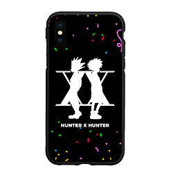 Чехол iPhone XS Max матовый Hunter x Hunter конфети, цвет: 3D-черный