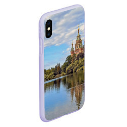 Чехол iPhone XS Max матовый Собор святых апостолов Петра и Павла в Петергофе, цвет: 3D-светло-сиреневый — фото 2