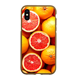 Чехол iPhone XS Max матовый Грейпфруты