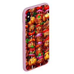 Чехол iPhone XS Max матовый Шашлычок, цвет: 3D-розовый — фото 2