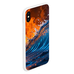 Чехол iPhone XS Max матовый Волна и огонь, цвет: 3D-белый — фото 2