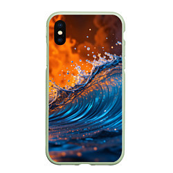 Чехол iPhone XS Max матовый Волна и огонь