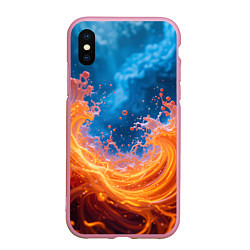 Чехол iPhone XS Max матовый Яркое пламя в воде