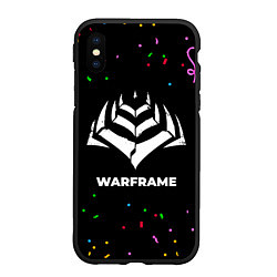 Чехол iPhone XS Max матовый Warframe конфети, цвет: 3D-черный