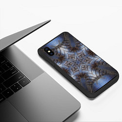 Чехол iPhone XS Max матовый Снежинка в космосе, цвет: 3D-черный — фото 2