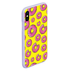 Чехол iPhone XS Max матовый Пончики Гомера, цвет: 3D-светло-сиреневый — фото 2
