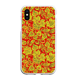 Чехол iPhone XS Max матовый Хохлома