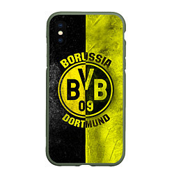 Чехол iPhone XS Max матовый Borussia Dortmund цвета 3D-темно-зеленый — фото 1