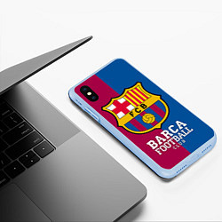 Чехол iPhone XS Max матовый Barca Football, цвет: 3D-голубой — фото 2