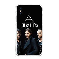 Чехол iPhone XS Max матовый 30 seconds to mars, цвет: 3D-белый