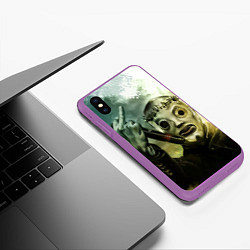 Чехол iPhone XS Max матовый Slipknot, цвет: 3D-фиолетовый — фото 2