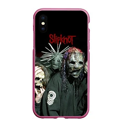 Чехол iPhone XS Max матовый Slipknot, цвет: 3D-малиновый