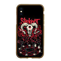 Чехол iPhone XS Max матовый Slipknot, цвет: 3D-коричневый