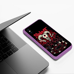 Чехол iPhone XS Max матовый Slipknot, цвет: 3D-фиолетовый — фото 2