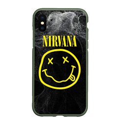 Чехол iPhone XS Max матовый Nirvana Smoke, цвет: 3D-темно-зеленый