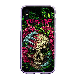 Чехол iPhone XS Max матовый BFMV: Roses Skull