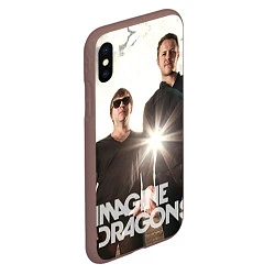 Чехол iPhone XS Max матовый Imagine Dragons, цвет: 3D-коричневый — фото 2