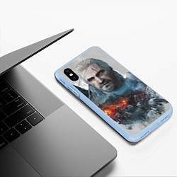 Чехол iPhone XS Max матовый Witcher, цвет: 3D-голубой — фото 2