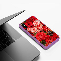 Чехол iPhone XS Max матовый Ассорти из цветов, цвет: 3D-фиолетовый — фото 2