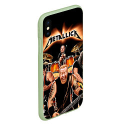 Чехол iPhone XS Max матовый Metallica Band, цвет: 3D-салатовый — фото 2