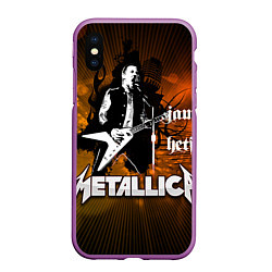 Чехол iPhone XS Max матовый Metallica: James Hetfield, цвет: 3D-фиолетовый